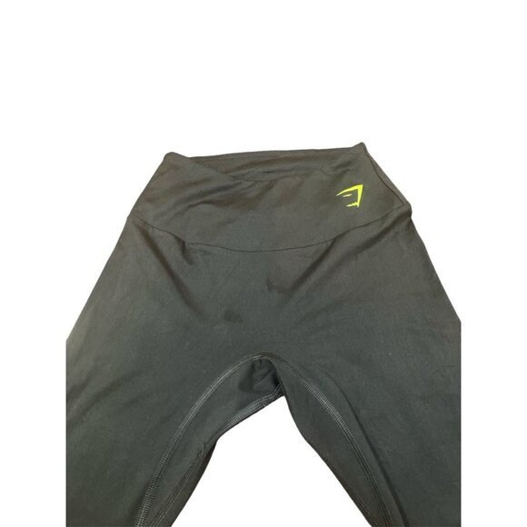 Gymshark Women’s Training Graphic Leggings- Black Green Accent - Size Small - Picture 3 of 4